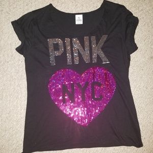 Pink sequins tshirt